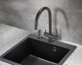 Смеситель для кухни Milacio Ultra MCU.554.TB под фильтр с краном для питьевой воды Total Black